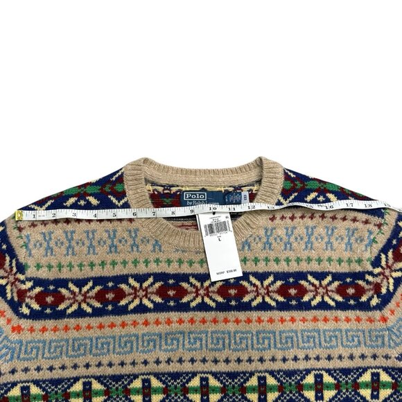 Polo Ralph Lauren Fair Isle Jacquard Wool Alpaca Holiday Sweater Sportsman L - Picture 11 of 13
